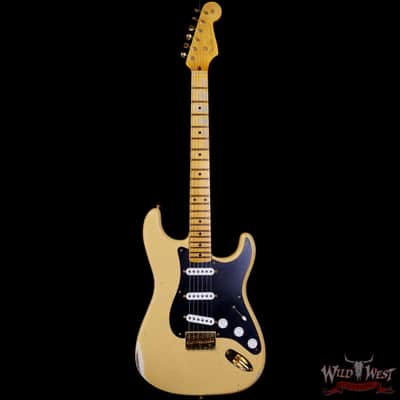 Fender Custom Shop Limited Edition 70th Anniversary 1954 Stratocaster Hardtail Relic Nocaster Blonde with Black Pickguard & Gold Hardware 7.10 LBS image 3