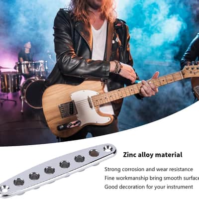 Guitar String Ferrules, 0.4 * 0.2in Hole Guitar Parts String Pass Plate, Zinc Alloy Electric Guitar Bridge for Guitar Enthusiasts, Players or Music Bands image 4
