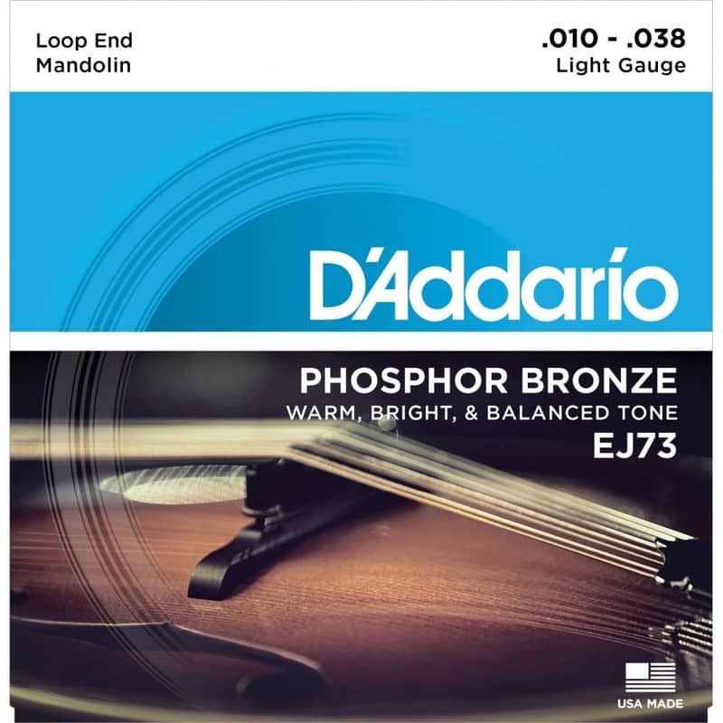 D'Addario EJ73 Mandolin Strings, Phosphor Bronze, Light, 10-38 image 1