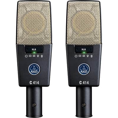 AKG C 414 XLS ST Large Diaphragm 9-Pattern Condenser Microphones, Stereo Matched Pair image 1