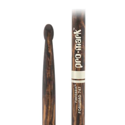 Promark Classic Forward 747 FireGrain Hickory Drumstick, Oval Wood Tip image 2