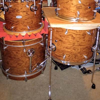 MARTIAL PERCUSSION BUBINGA/MAPLE/BUBINGA 7 PC. DRUM KIT SHELL PACK - FREE SHIP TO C-USA! image 19