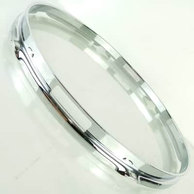 Ludwig 14" Chrome-BRASS 6Lug Triple-Flange Pioneer Snare Drum Resonant Rim/Hoop image 4