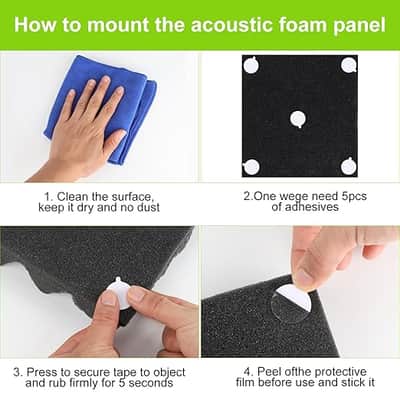 120Pcs Acoustic Foam Panels Tape, Removable Mounting Tape for Wall Double Sided Strong Adhesive Sound proofing Transparent Putty Clear Sticker Heavy Duty 1inch Round (120) image 4