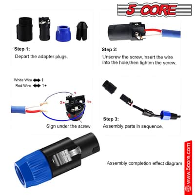 5Core Speakon Adapter High Quality Audio Jack Male Audio Pin Speaker Adapter Connector image 6