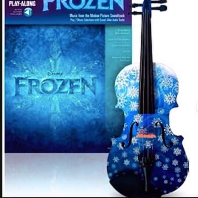 Snowflake White Glitter Violin Outfit - 4/4 / Pearl fine tuners / Crystal detail image 6