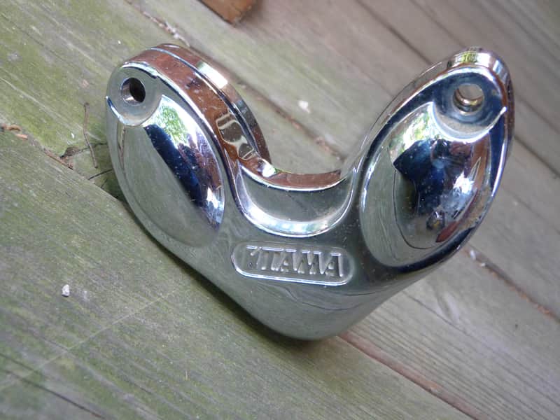 tama double tom mount for bass drum  chrome image 1