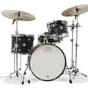 DW Design Series Frequent Flyer 4-Piece Maple Shell Pack, Black Satin Lacquer w/Chrome Hardware; 8x12, 11x14, 12x20, 5x14