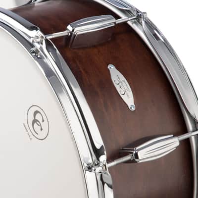 C&C Drum Company Player Date II 6.5x14 Snare Drum - Brown Mahogany Stain image 6