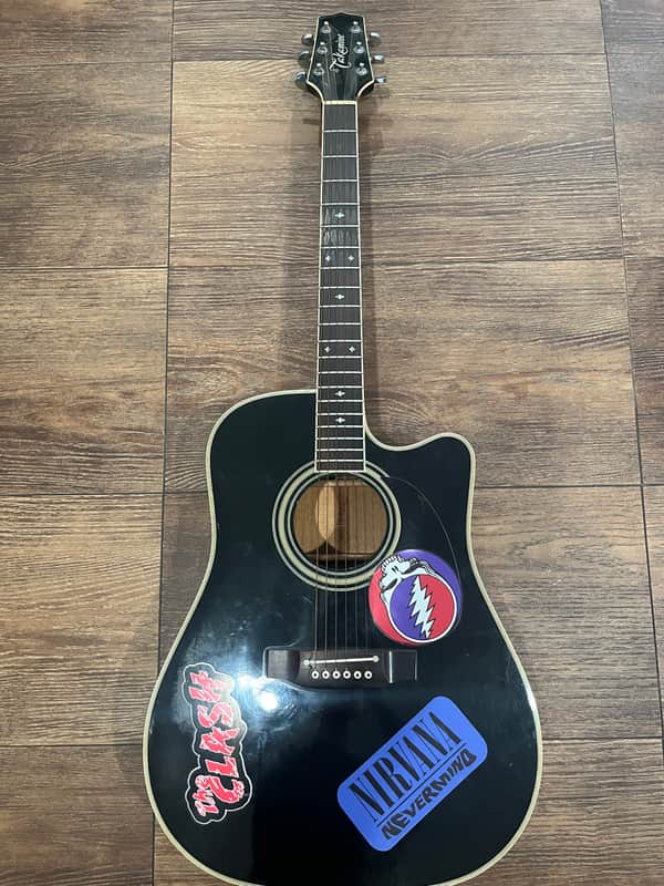 Takamine EF341C Black Gloss - 6 String Acoustic Electric Guitar 1991 - Black gloss image 1