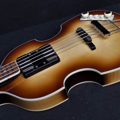 Hofner HCT-500/1-CV Cavern McCartney Revolution Look Custom Beatle Bass Tea Cups, RUGBY BALL TUNER BUTTONS & LaBella 760FHB2 Flats image 1