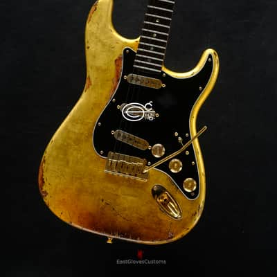 Fender American FSR Deluxe Stratocaster 24k Pure Gold Leaf ‘69 Custom Shop Abigail Ybarra pups Relic image 5