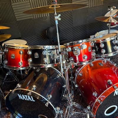 NATAL LARGE DRUM KIT. 12 DRUMS IN ALL. 7 CYMBALS image 2