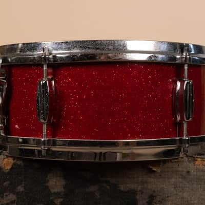 Vintage Zim-Gar 5x14 Red Sparkle Snare Drum image 4