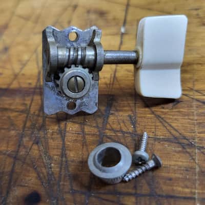 Vintage RARE 1966 Vox Super Lynx 3x3 Individual Bass Side Guitar Tuner plus Tuner Grommet and Original Installation Screws Luthier Parts #1 image 1
