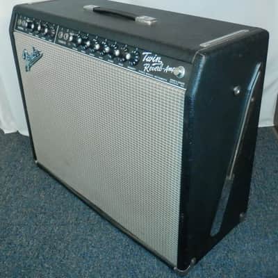 Fender Twin Reverb Amp Black Panel Guitar Tube Combo with cover + footswitch vintage 1966 image 4