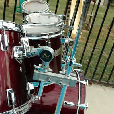 Pearl Professional 7 Piece DX Series Drum Kit with Snare Drum 1985 Wine Red image 15