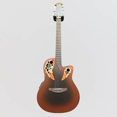 Ovation CE44-RRB-G Celebrity Elite Mid-Depth Acoustic-Electric Guitar - Reverse Red Burst image 11