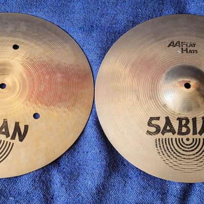 Vintage Sabian 14 Inch Flat Hats Hi Hats Cymbals image 1