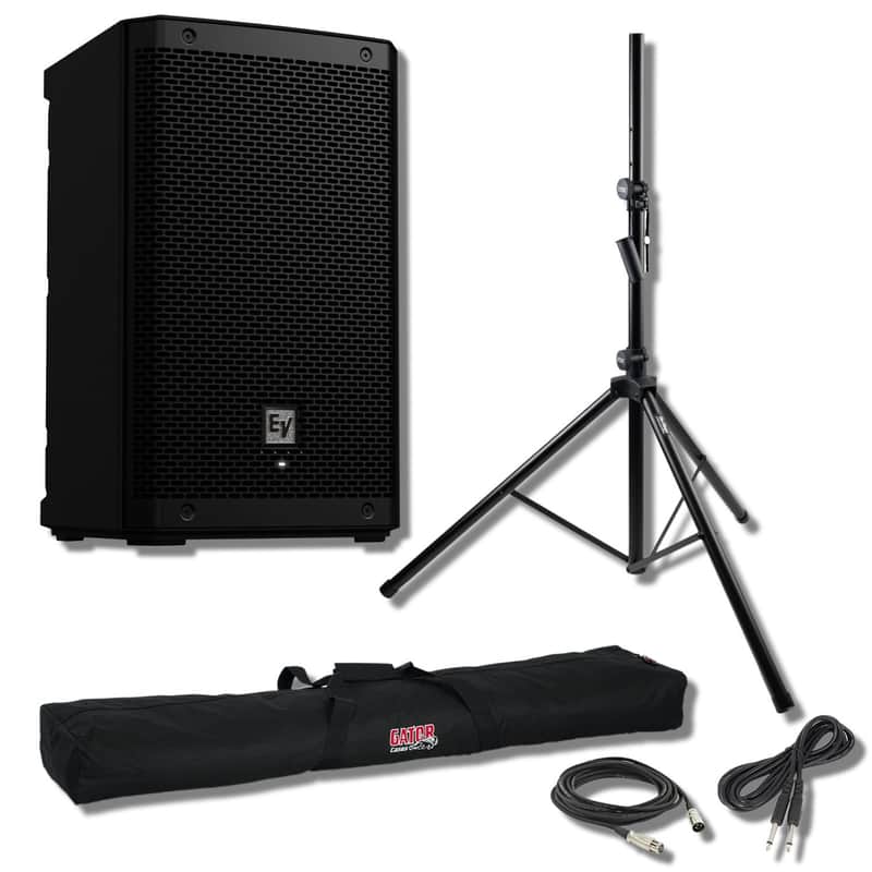 Electro-Voice ZLX-8P-G2 1000W 12-inch Powered Bluetooth Speaker with Speaker Stand, Carry Bag, and Cables Bundle image 1
