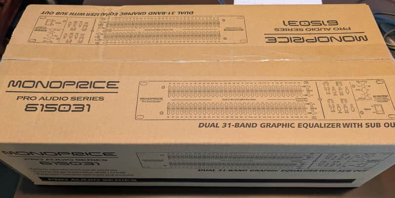 Consignment NIB Monoprice rack mount Dual 31 band Graphic EQ w/Sub Out image 1