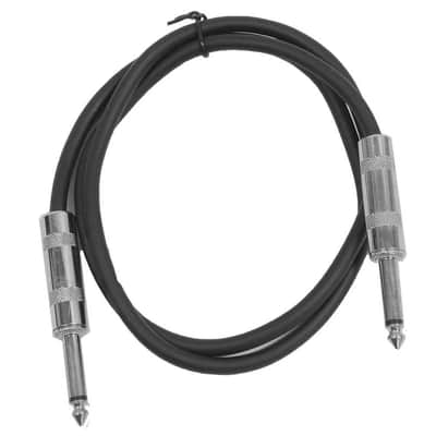 8 Pack of 2 Foot Black TS to TS Patch Cables PA/DJ Cords 1/4 Inch TS Mono image 2