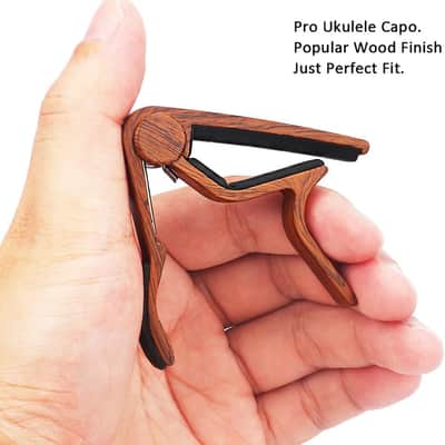 Pro Ukulele Capo for Soprano Concert Baritone,Rosewood. image 2