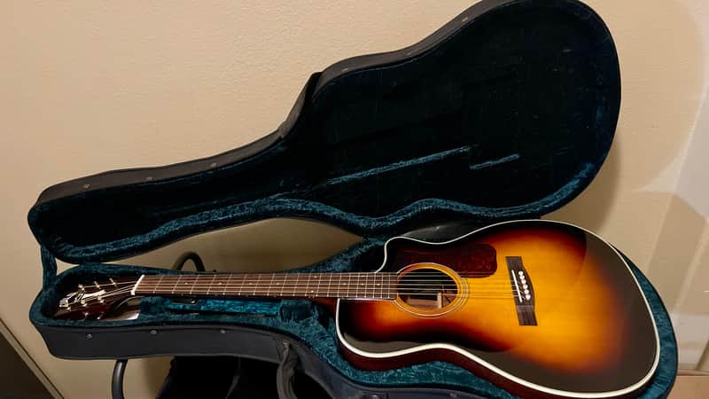 Guild Westerly Collection OM-140CE ALL SOLID with fitted Guild case Pau Ferro Fretboard 2019 - Present - Sunburst image 1