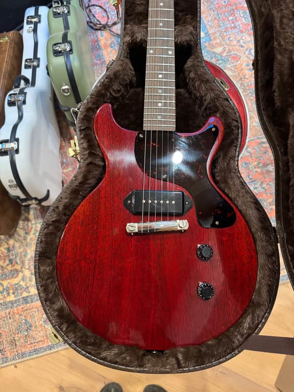 Gibson 1958 Custom Shop Les Paul Junior Double Cut in Cherry Red Nitro, P~90 Dog-Ear, New Dealer Trade, VOS, COA, Faux Alligator HSC and Fab SetUp! image 1