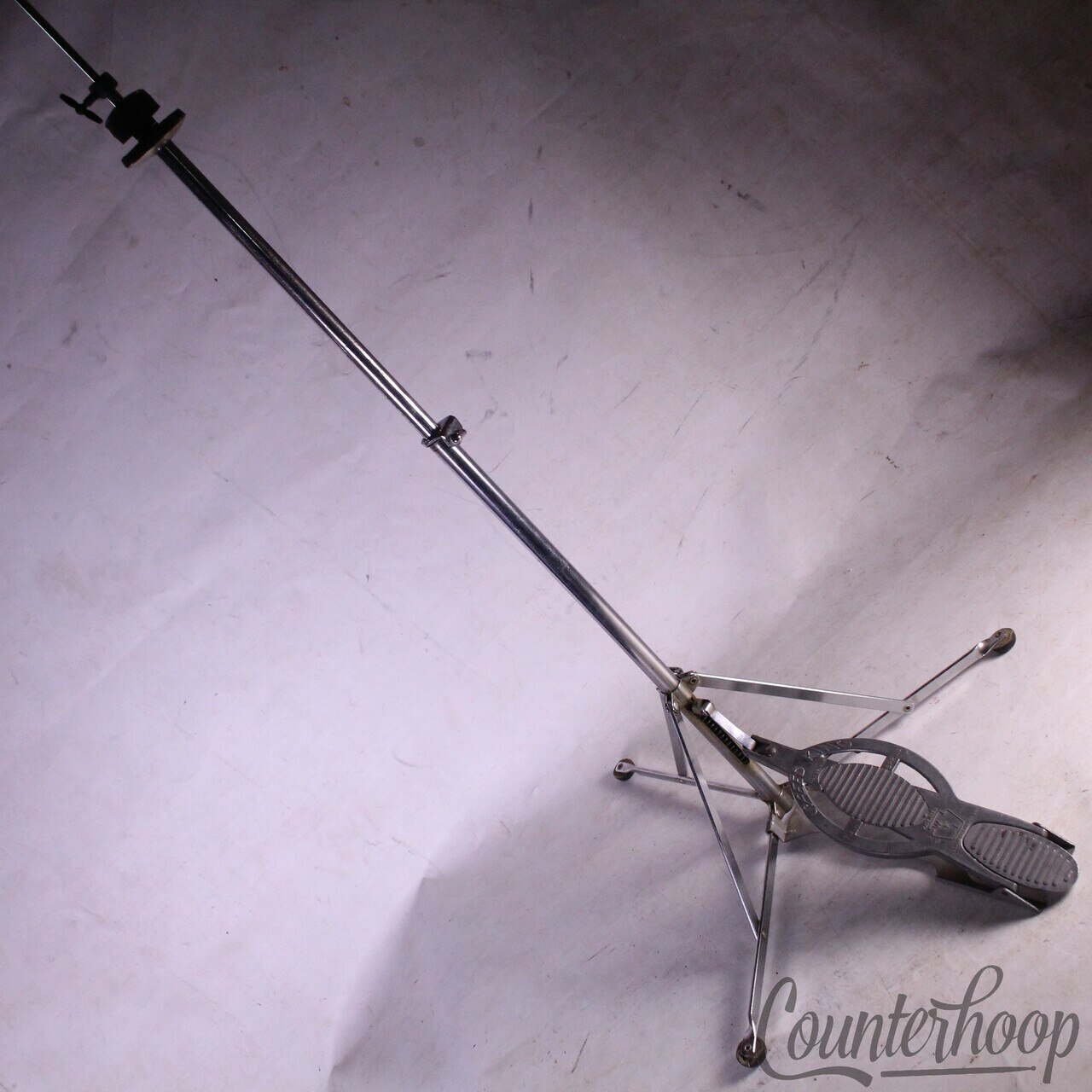 Ludwig WFL #1121 Flat-Base Hi-Hat Cymbal Stand Speed-King Vintage 50s Chrome USA — main photograph