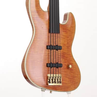 ESP Custom Shop Carve-top Fretless Bass 5-string image 1