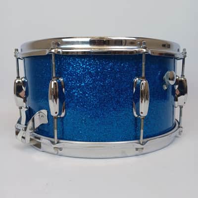 Slingerland 1972 Radio King #111 7x14"Snare Drum Blue Sparkle/Maple Vintage 70s image 3