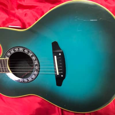 Morris TORNADO BY MORRIS Z II Electric Acoustic Guitar with Soft Case 1990's Blue image 2