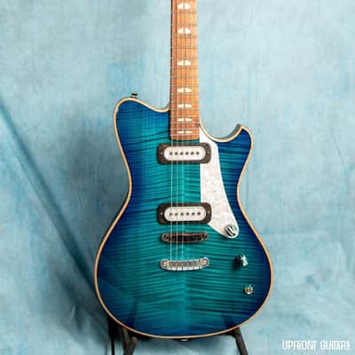 USED Powers Electric A-Type Select Blue Lagoon PF42 Electric Guitar SNA384 w/Original Soft Case image 8