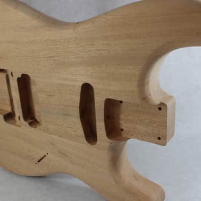 Unfinished Mahogany HxS guitar body - fits Fender Strat Stratocaster neck Floyd Rose J1342 image 7