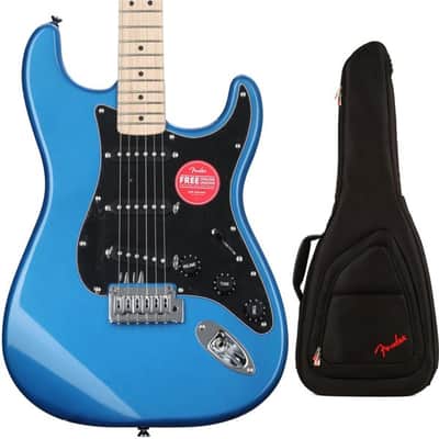 Squier Affinity Series Stratocaster Electric Guitar with Gig Bag - Lake Placid Blue with Maple Fingerboard image 2