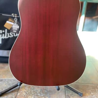 Gibson J-45 Special Acoustic Electric Guitar in Satin Wine Red w/ Gibson Case image 17