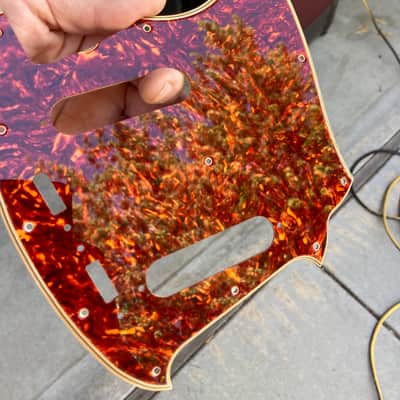 Celluloid Tortoise Pickguard For Fender Made In Japan 60's Mustang Relic Aged Wide Beveled Edges image 6