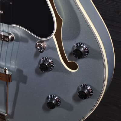 Eastman T64 Trapeze Iced Blue Metallic Hollowbody Electric Guitar image 12