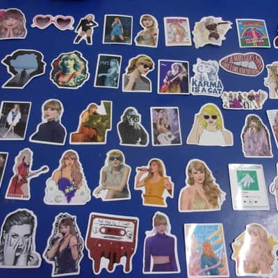 Huge Lot #2 of 51 Gloss mini Taylor Swift die cut Decals / Stickers scrap book computer, phone, guitar case candy etc image 1