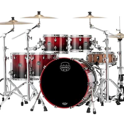 Mapex Saturn Studioease 5-Piece Shell Pack (No Snare) - Scarlet Fade (SR628XURQ) image 3