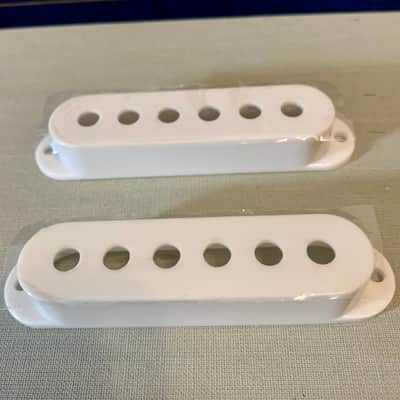 Pickup Covers (2) White - 50 mm Spacing - Single Coil Strat Style image 1