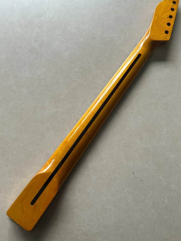 Gloss 22fret Rosewood vine Inlay Electric Yellow  guitar neck parts Replace image 1