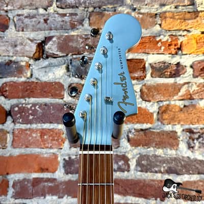 Fender Newporter Player Acoustic Electric Guitar (2020s - Ice Blue Metallic) image 3