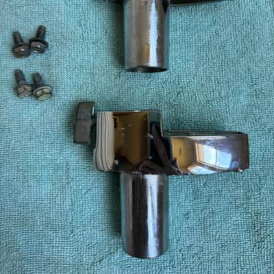 Rogers Two Tom Drum Mount or Spur brackets - Big R Memriloc XP8 - 1” Lot #5 70s - Chrome image 8