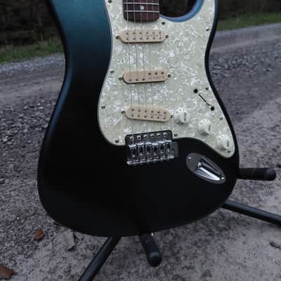 Squier Custom Bullet Stratocaster Upgraded Wilkinson Saddles Humbucker pickups Satin Pearl Blue image 1