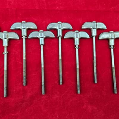Rogers Big R Series 4.75"  Bass Drum Tuning Rods Set Of 8 1970s - Chrome image 2