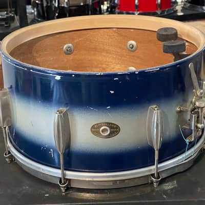 1950's Slingerland 6.5x14 Blue & Silver Duco Student Model Radio King Snare Drum image 15