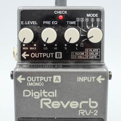 Boss RV-2 Digital Reverb With Power Supply 1987 Made in Japan Guitar Effect Pedal 843262 image 2