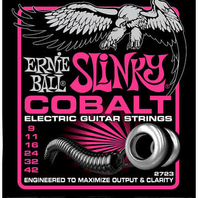 12 PACK  (9-42) Ernie Ball 2723 Cobalt Super Slinky Electric Guitar Strings image 1